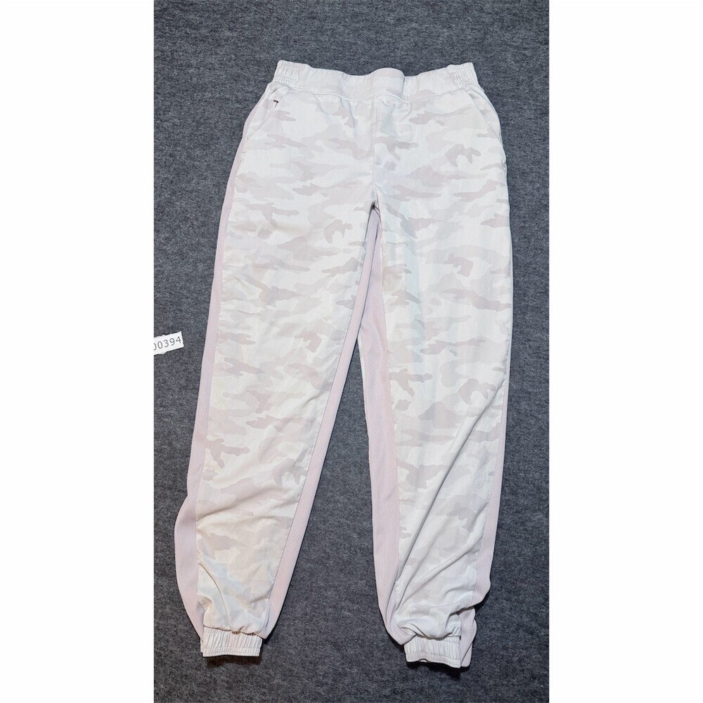Athleta Brooklyn Lined Camo Jogger Pants Womens Size 8 Pink Stretch